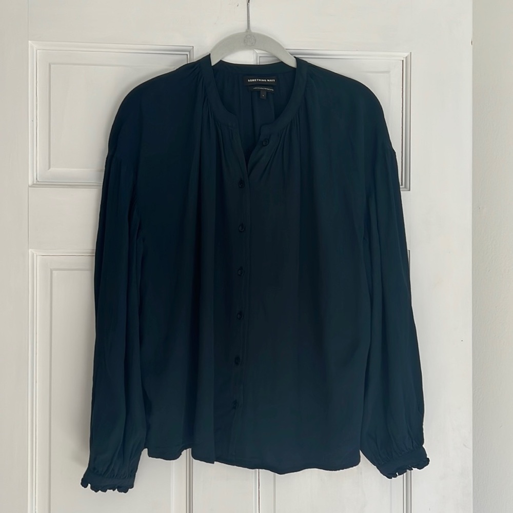 Something Navy navy blue blouse